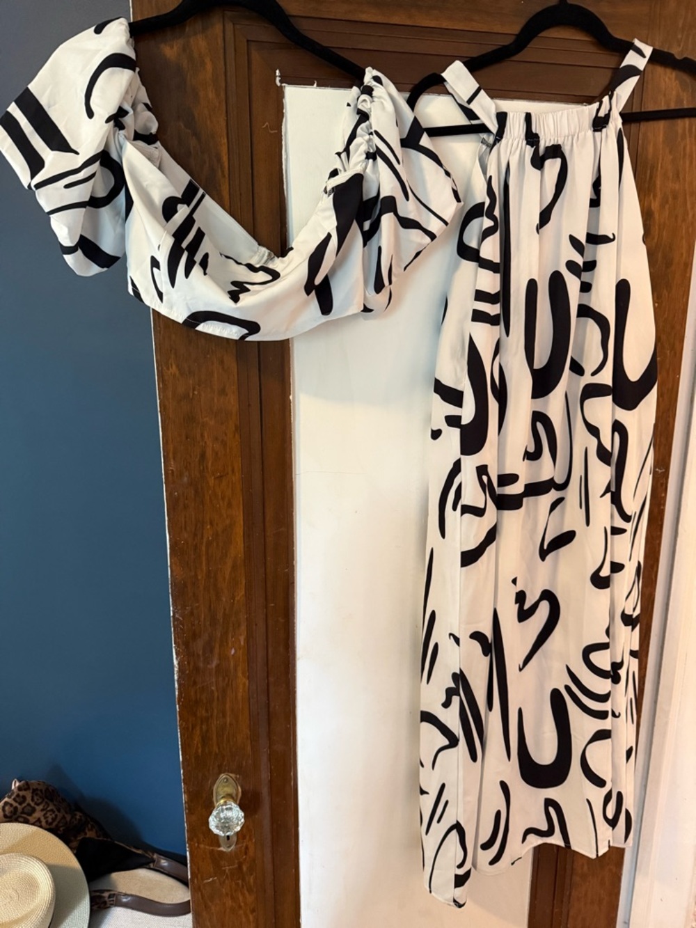 Black & White Abstract Print Two-Piece Set